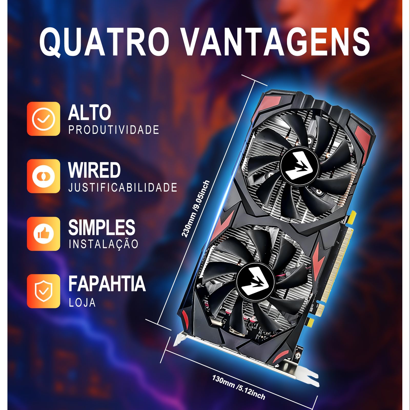 MOUGOL AMD Radeon RX 580 Graphics Card, 8GB GDDR5 256 Bit 2048SP